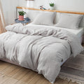 100% Washed Linen Duvet Cover with Pom Pom Trim, Natural French Flax Bedding Set Soft Breathable, 1 Farmhouse Boho