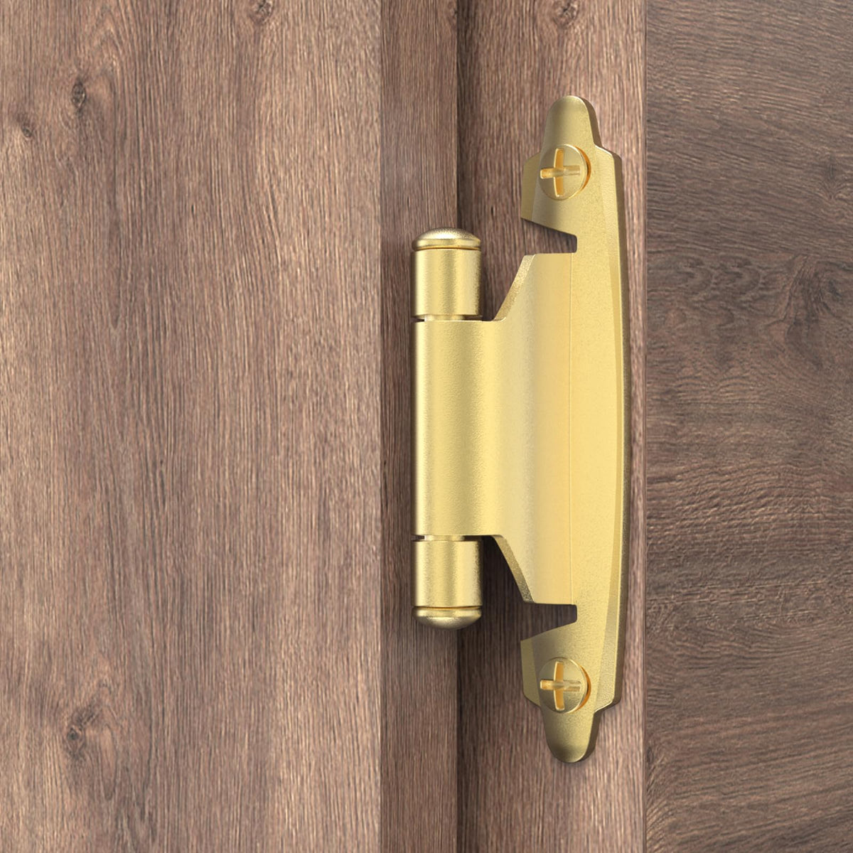 1/2" Overlay Cabinet Hinges, 10 Pack Self Closing Flush Mount Hinges with Door Bumper, Variable Decorative Hardware