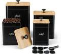 Kitchen Canisters, Airtight Canister Sets Counter, Kitchen Canisters for Countertop, Coffee Tea Sugar Flour - Set of 4