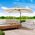 10x13 FT Patio Umbrella, Large Cantilever Rectangular Double Top Heavy Duty Offset Umbrellas with 360° Rotation