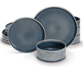 Ceramic Dinnerware Set, by , 12-Piece Service for 4, 9.8" Dinner Plates, 8" Salad Plates, 20 oz Bowls, Ombre Reactive