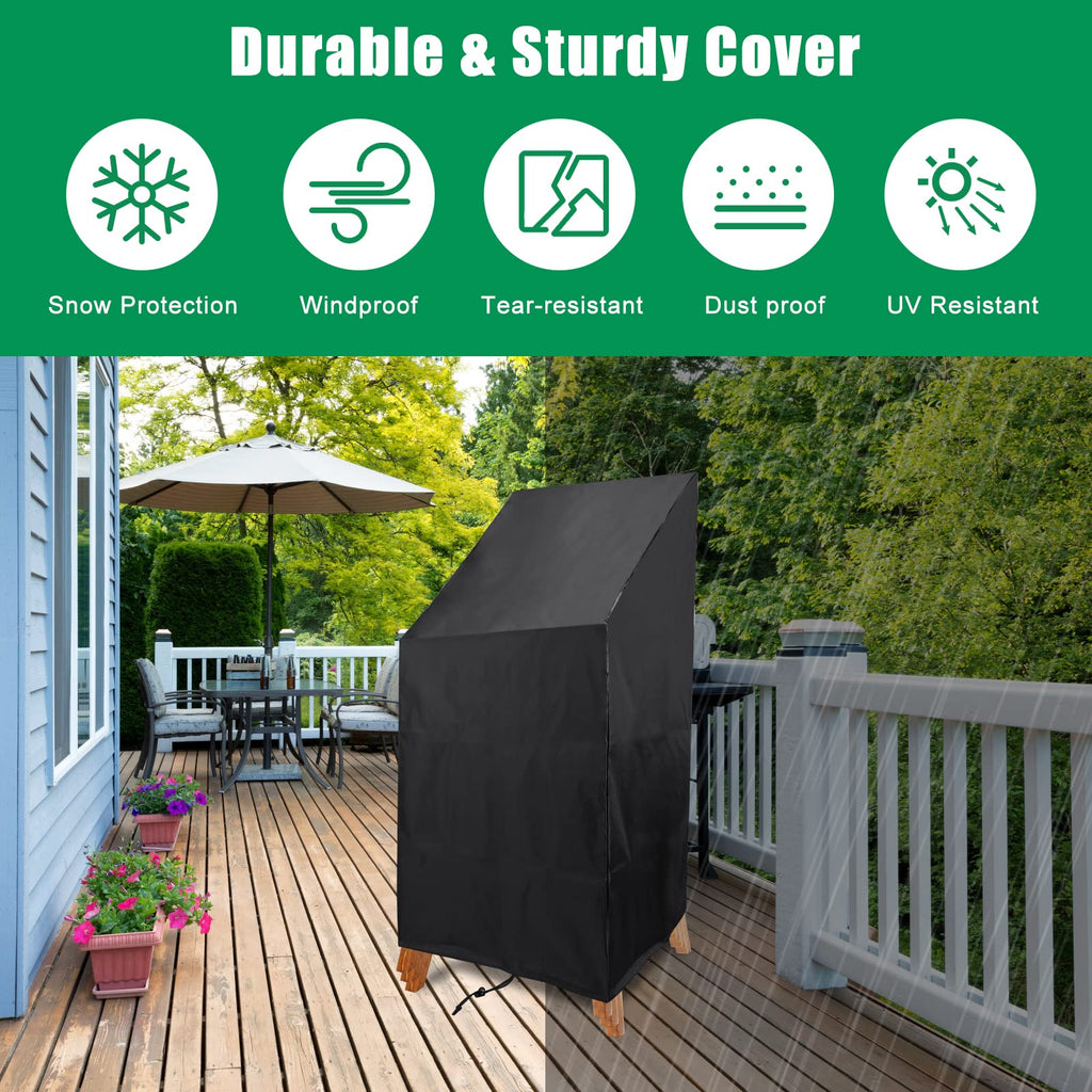High Back Patio Chair Cover, Stackable Outdoor Chair Cover