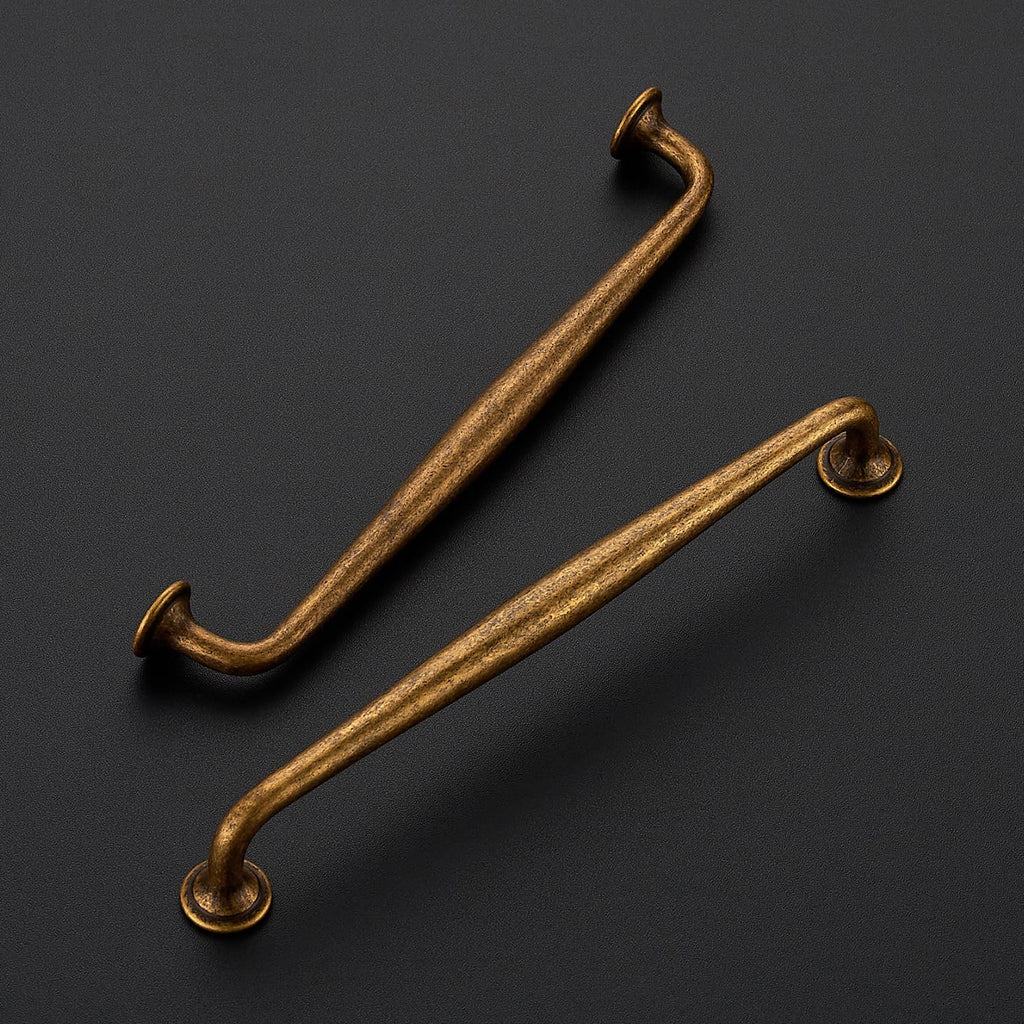 Antique Brass Cabinet Handles Solid Pulls 7-1/2 Inch 10 Pack