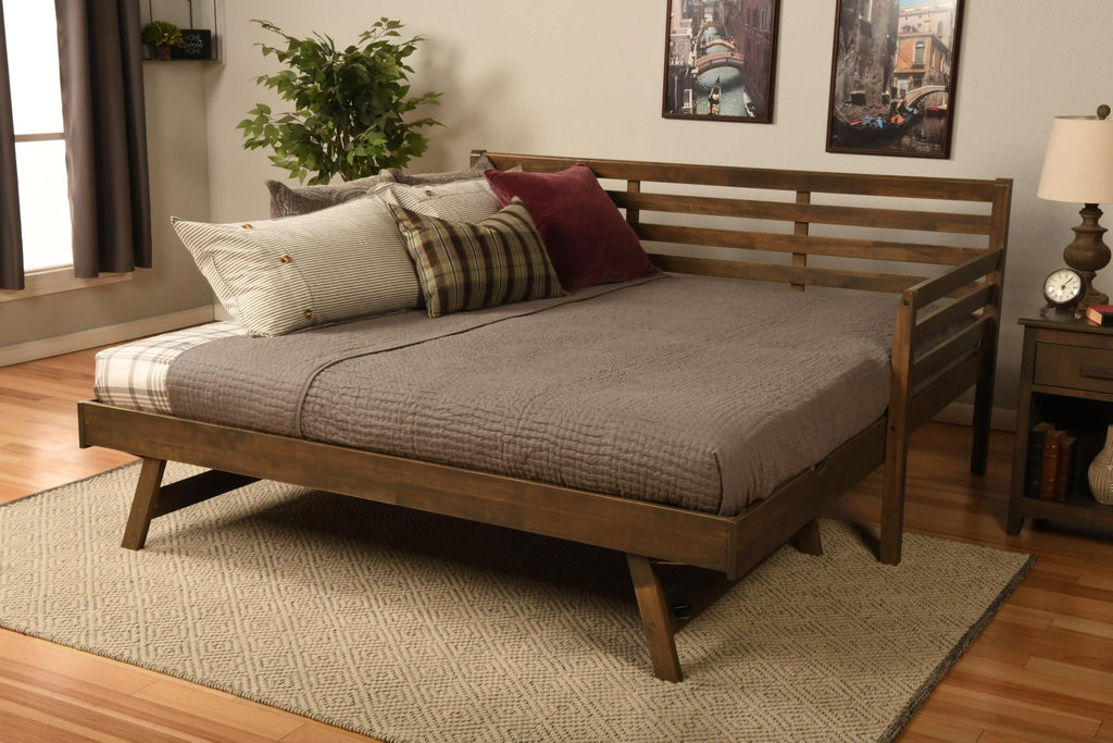 Rustic Brown Solid Wood Daybed, Cama de Madera