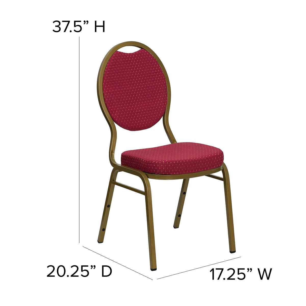 Hercules Fabric Stackable Banquet Chair, Burgundy