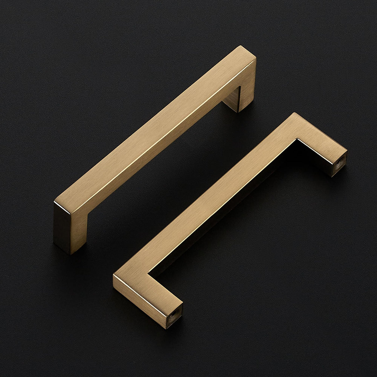 Champagne Bronze Square Pulls Cabinet Handles,4-1/2 Inch,10 Pack