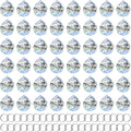 Clear Crystal Sun Catcher Suncatcher Prism Ball with Metal Rings - 48 Pack, 1.18"/ 30mm, Rainbow Pendant Maker