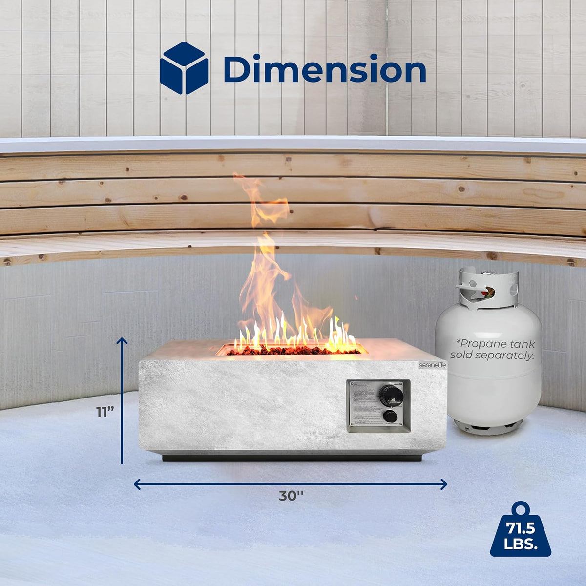 Propane Gas Fire Pit Table 40000 BTU Square Outdoor Firepit with Protective Cover, Durable Metal Construction, and Stylish Design for Patio or