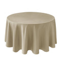 Textured Round Tablecloth-Fabric Water Resistant Table Cloths-Natural 90"