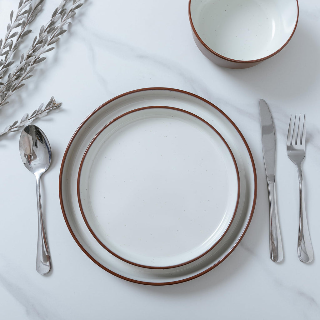 Fall Melamine Dishes Dinnerware Sets, 12-Piece Modern Plates and Bowls Set