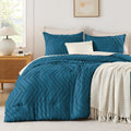 Teal California King Comforter Set, 3 Pieces Boho Bed Set