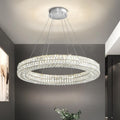 LED Ring Crystal Chandelier with Dimmable Modern Design