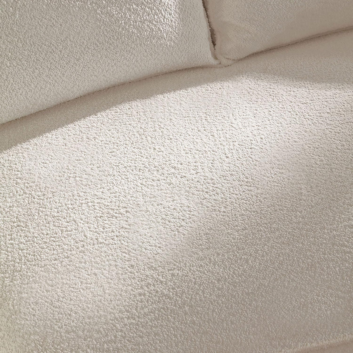 125" Curved Boucle Sectional Sofa, L-Shaped Couch, Beige