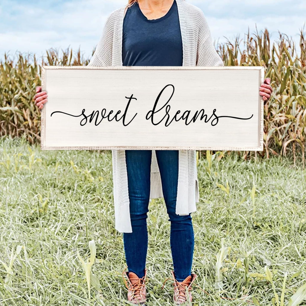Master Bedroom Sweet Dreams Wall Decor Above Bed 40''×15'', White