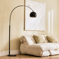 Modern Arc Floor Lamp 69", Arch Floor Lamps with LED Bulb, Inner White Metal Shade and Marble Base, Contemporary
