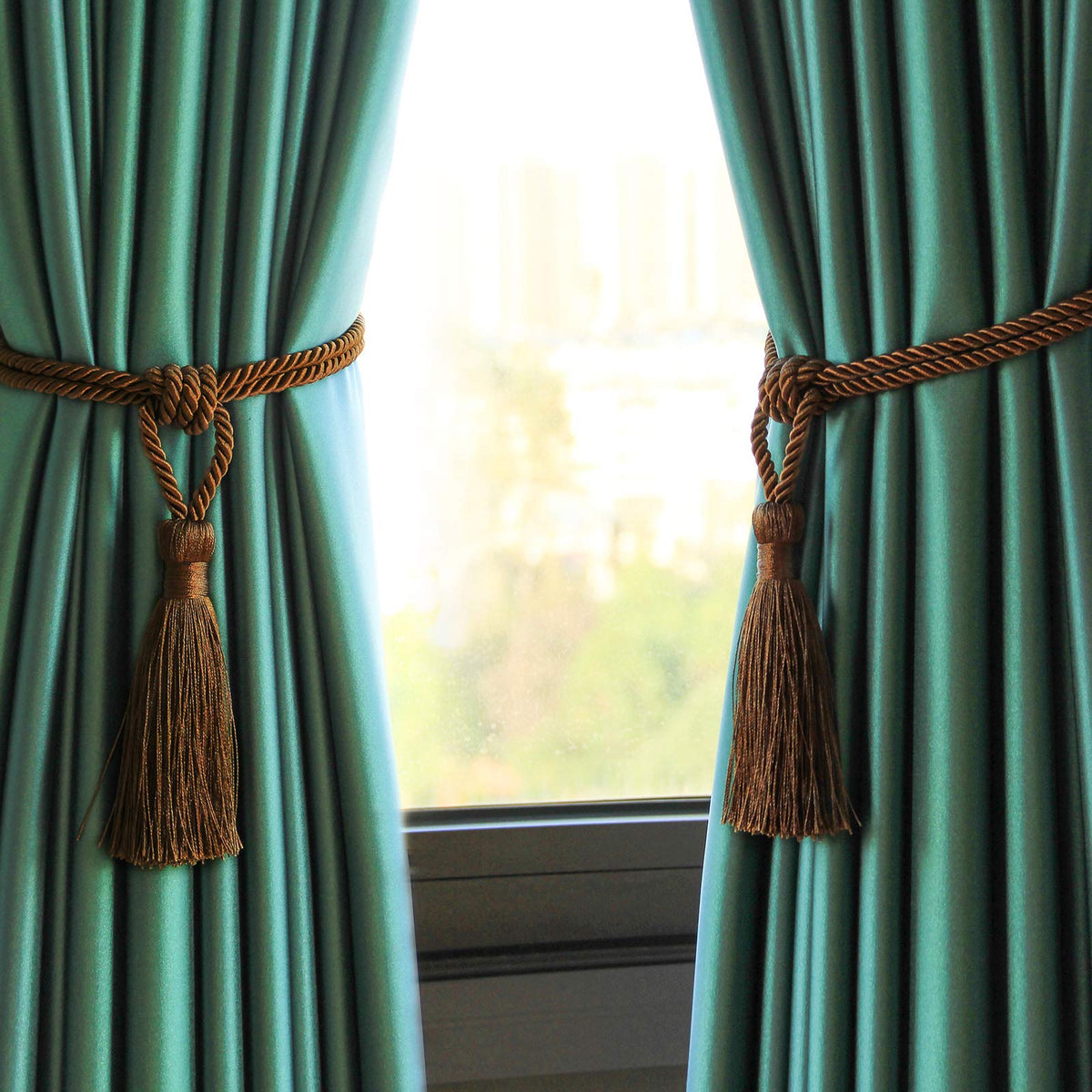 Curtain Tiebacks Handmade Tassel Rope Curtain Holdbacks - 4 Pack