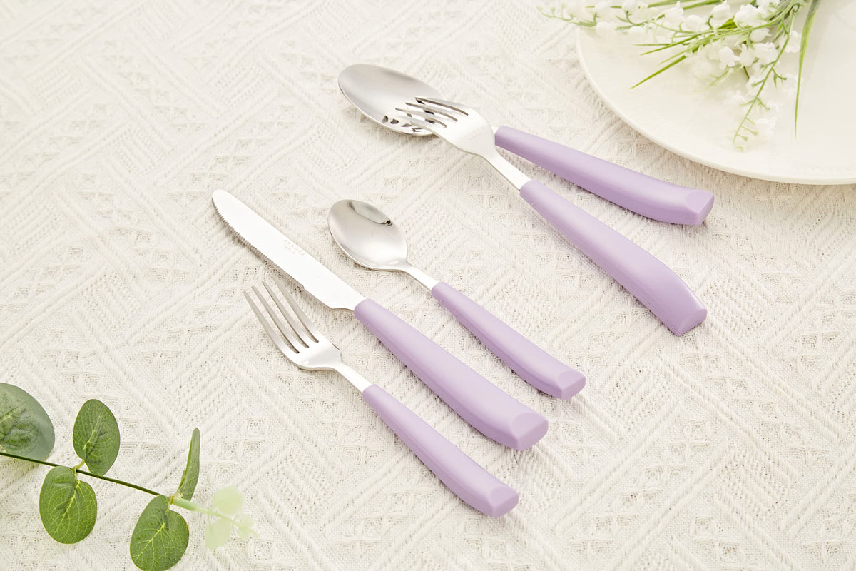 Silverware Set 20 Pieces Stainless Steel Cutlery Color Handle Flatware - 4 x Dinner Knife; 4 x Dinner Fork; 4 x Salad