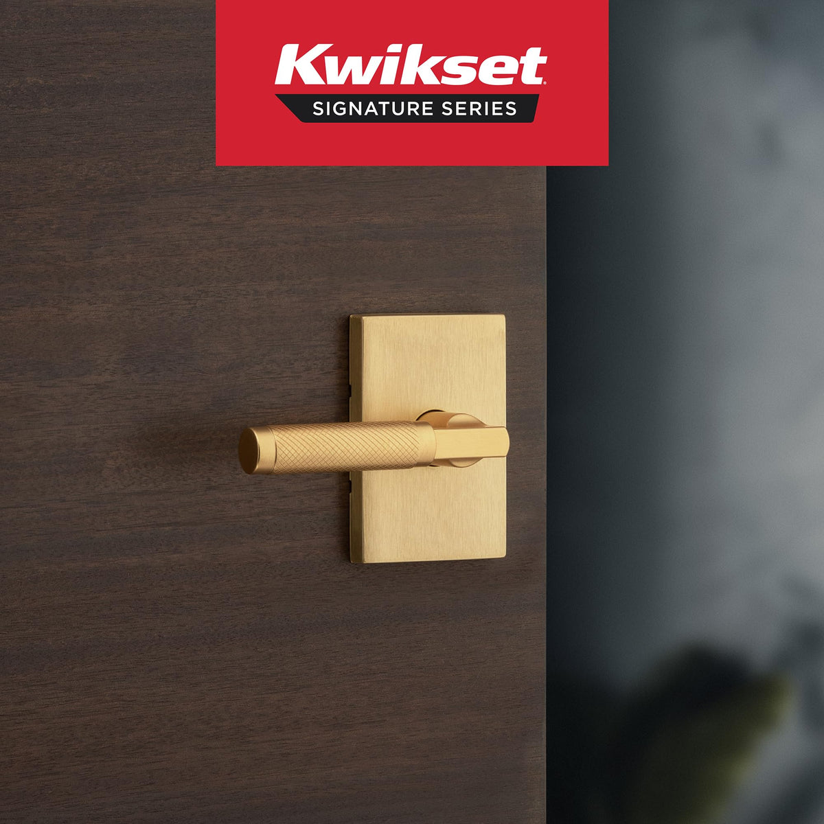 Prava Interior Privacy Door Knurled Handle with Lock, Door Lever , Satin Brass, Reversible Keyless Push Button Lock