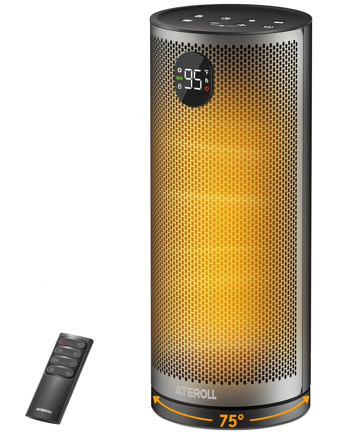 Space Heater for Indoor Use, Portable Heaters with 75° Oscillation