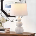 Corina White Triple Gourd Ceramic 26-inch Bedroom Living Room Home Office Desk Nightstand Table Lamp (LED Bulb Included)