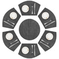 Round Table Placemats Set of 7 Wedge Shaped Place Mat with Centerpiece Round Mat Heat Resistant Table Mats Washable