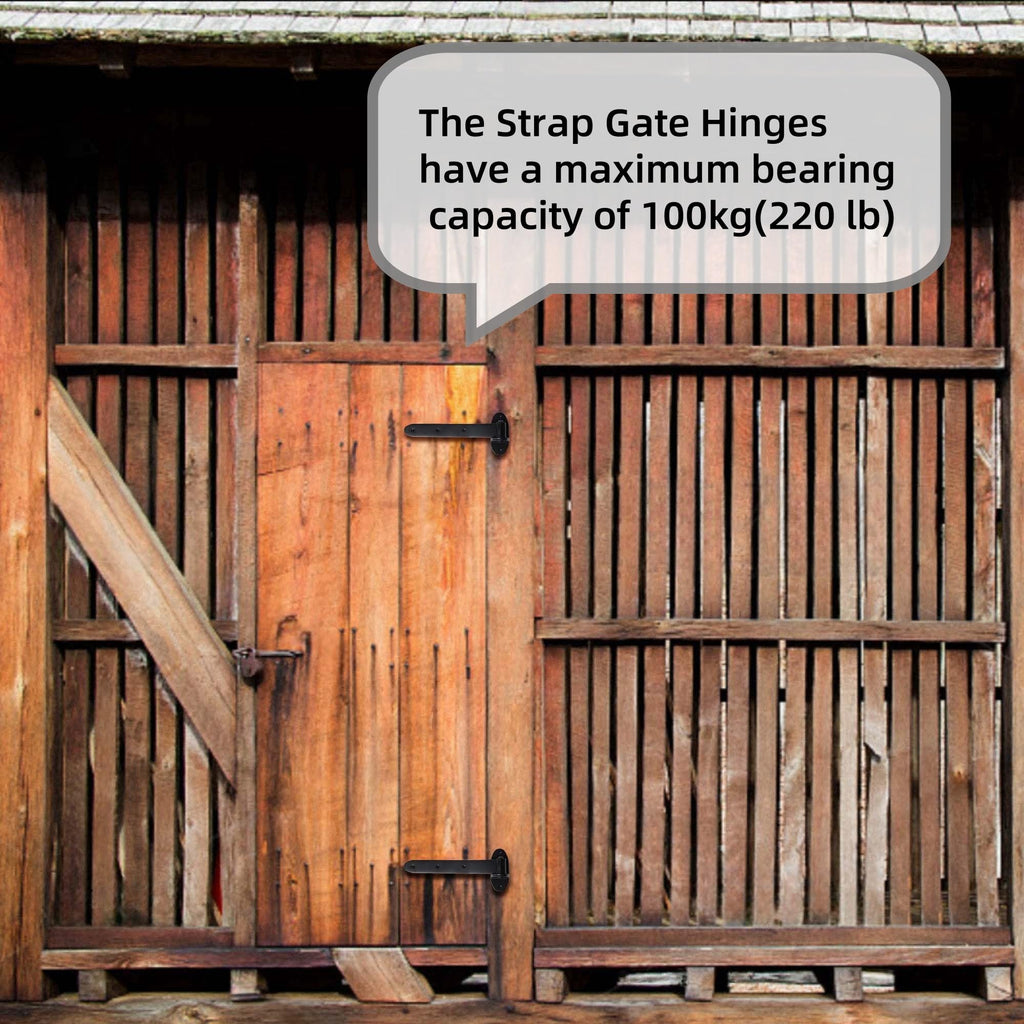 12 inches Strap Gate Hinges, Black Heavy Duty Hinge, T Shaped Lift Off Hinge