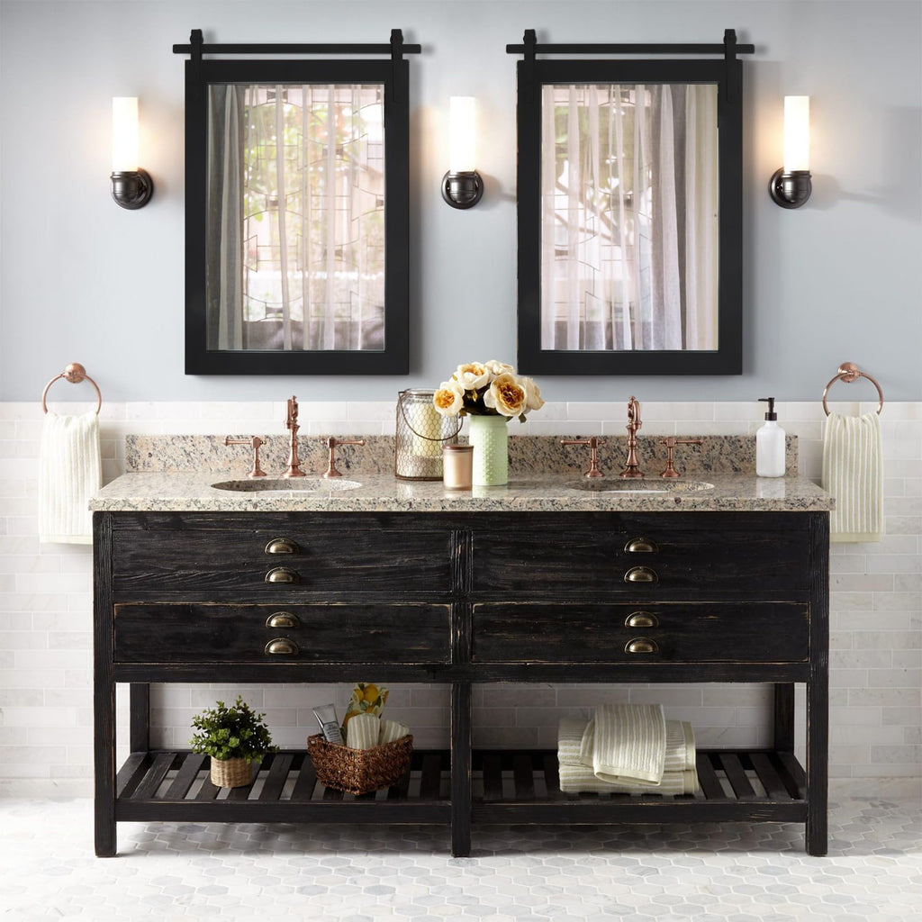 Black Farmhouse Bathroom Vanity Mirror 22" x 30"
