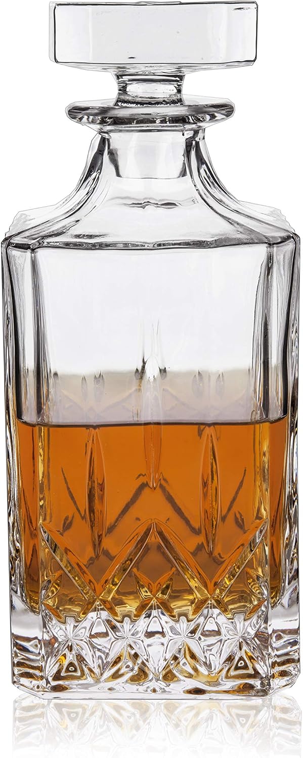Admiral Whiskey Decanter with Stopper, Elegant Liquor Decanter for Bourbon, Scotch, Spirits, Wedding Gifts, Man Cave