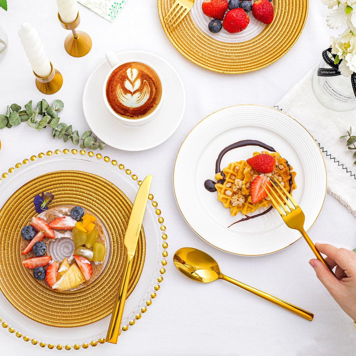 Gold Silverware Set for 12, 60-Piece Stainless Steel Flatware Cutlery Set