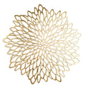 Pack of 18 Gold Placemats Metallic Round Leaf Bulk Pressed Vinyl Dinning Kitchen Table Charger Mats Decorations for