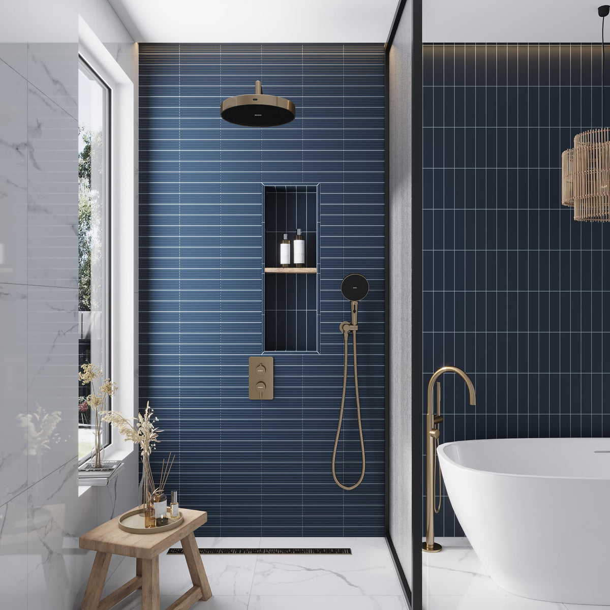 Subway Ceramic Tile Blue 2x8 Matte 6.48 sq ft/case 60-Pack