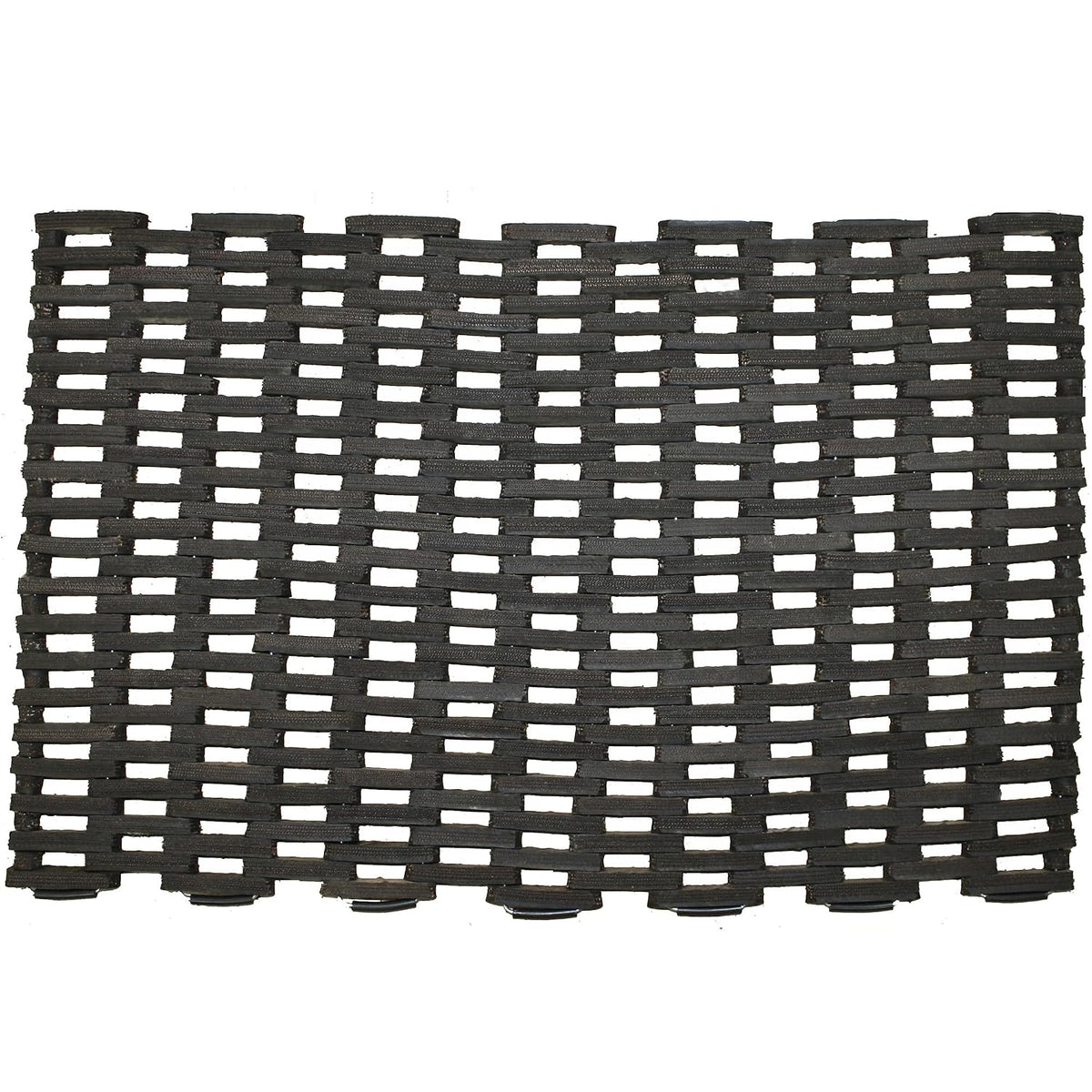 Durite Outdoor Entrance Mat, Recycled Rubber Tire-Link Doormat, Heavy Duty Straight Weave Drainage Mat, Black, 20" x