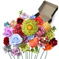 Artificial Flower Box, 38PCS Silk Floral Stems, Multi Color