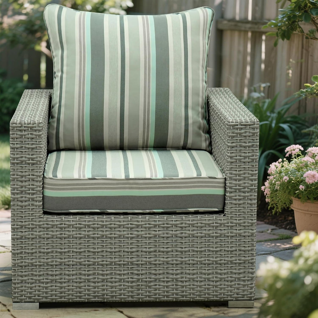 Deep Seat Patio Cushions Set 24 x 24 Inch,Olefin Fabric Outdoor Seat Cushion,Patio Furniture Cushions with Removable