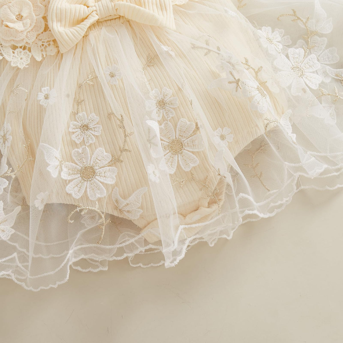 Newborn Baby Girl Summer Dress Ruffle Sleeveless Floral Embroidery Romper Dress Headband Beautiful Clothes Set