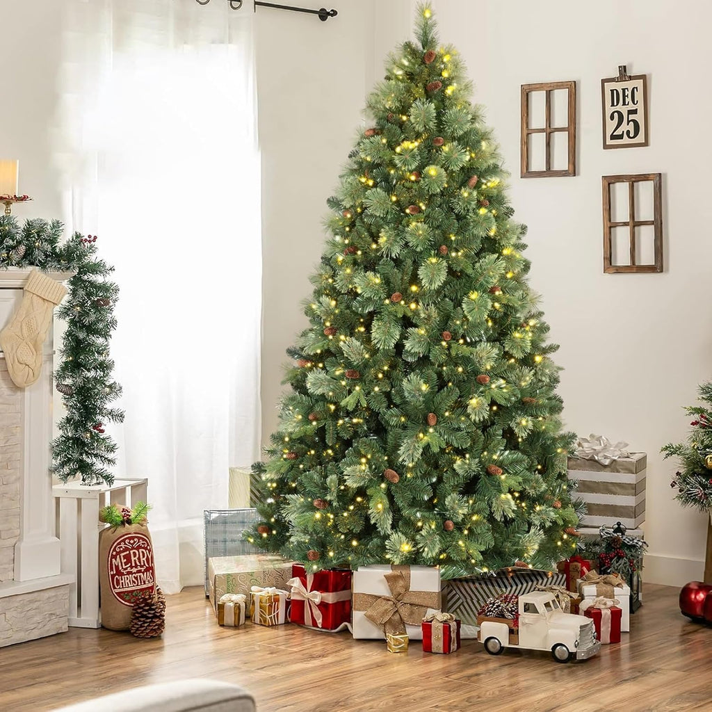 Pre-Lit Carolina Pine Christmas Tree, 820 Warm White Lights