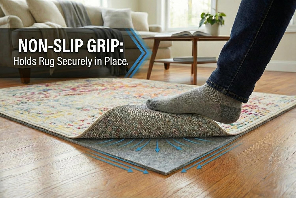 3' x 5' Oval Everyday Performance Rug Pad 1/4" Thick Felt & Non-Slip Backing Perfect for Any Flooring Surface