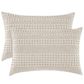 Cotton Waffle Pillow Shams Standard Size 20" x 26", Oatmeal, No Insert