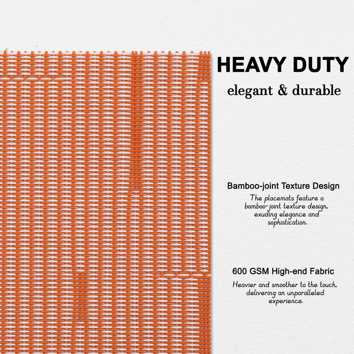 Placemats Set of 6, Vinyl Woven Heat-Resistant Place Mats