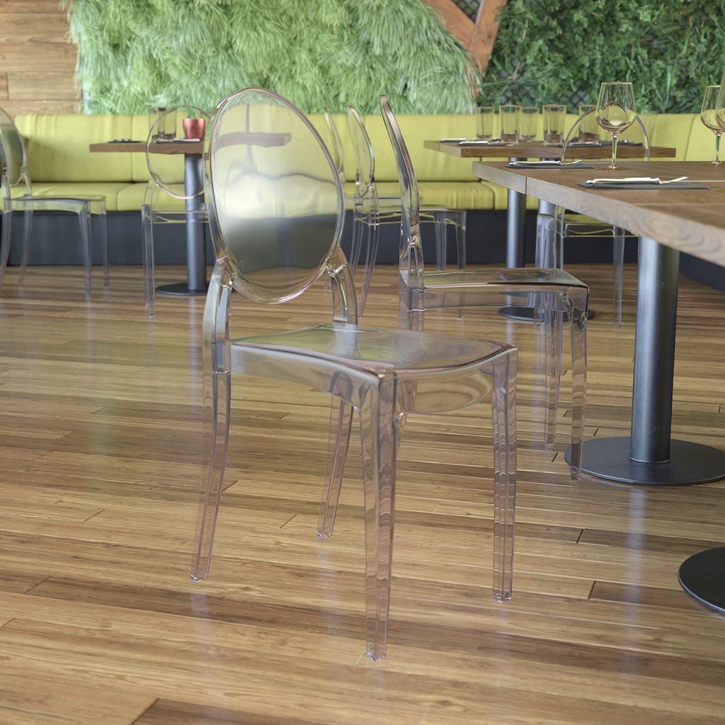 Resin Indoor/Outdoor Ghost Chair, Transparent, 4-Pack
