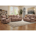 Faux Leather Manual Recliner Sofa Furniture Set, Included Overstuffed Recliner Chair, Reclining Loveseat and 3-Seat