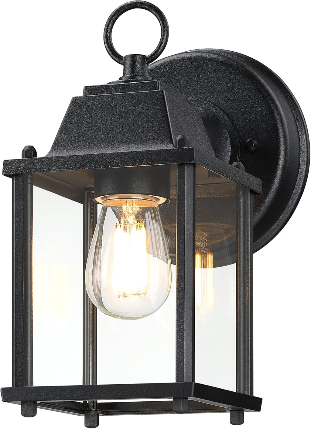 Outdoor Wall Lantern, Wall Sconce as Porch Lighting Fixture, E26 Base, Aluminum Housing Plus Glass