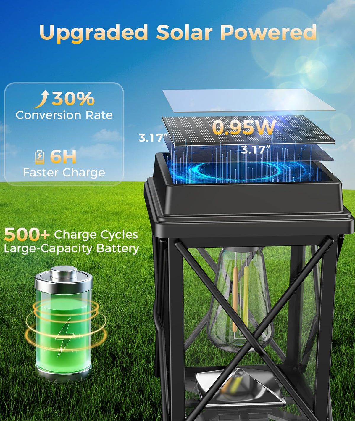Solar Pathway Lights Outdoor, 6 Pack Bright Solar Garden Lights