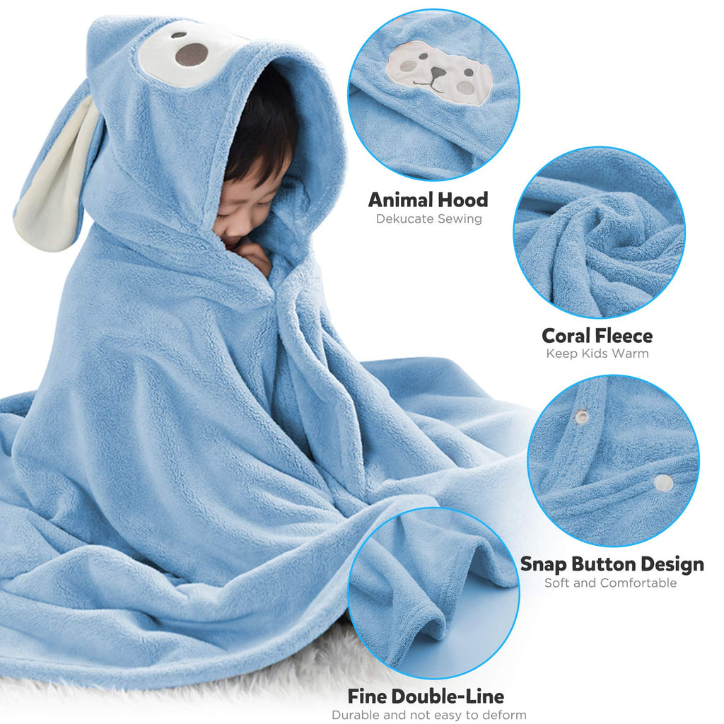 Baby Bath Towel Hooded Ultra Soft Towel Highly Absorbent Bathrobe Blanket Toddlers Shower Gifts for Boys Girls-27.5"