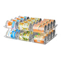 Can Organizer for Pantry, 2 Tier Stackable Rolling Can Storage Rack