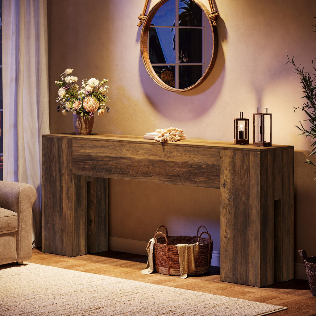 71-Inch Long Console Table, Farmhouse Sofa Console