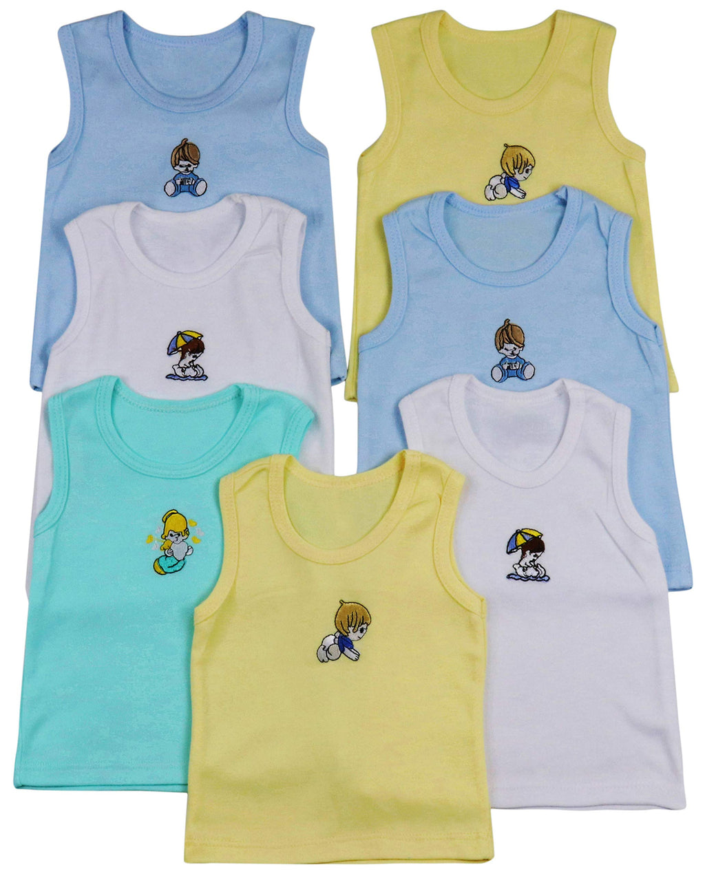 Boys' Pack of 4 100% Cotton Tank Tops - Baby Steps