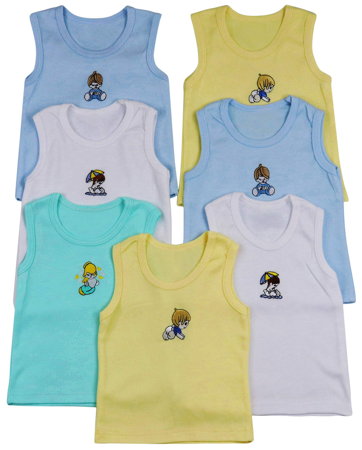 Boys' Pack of 4 100% Cotton Tank Tops - Baby Steps