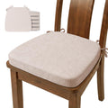 D-Shaped Chair Cushions Set of 6, Chair Pads with Ties, 17" x 16"