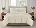 Solid Cotton Percale Chalk 3 Piece Quilt Set